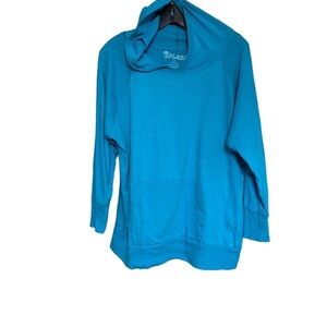 Splash Women’s hooded long sleeve t-shirt teal 100% cotton size 2X